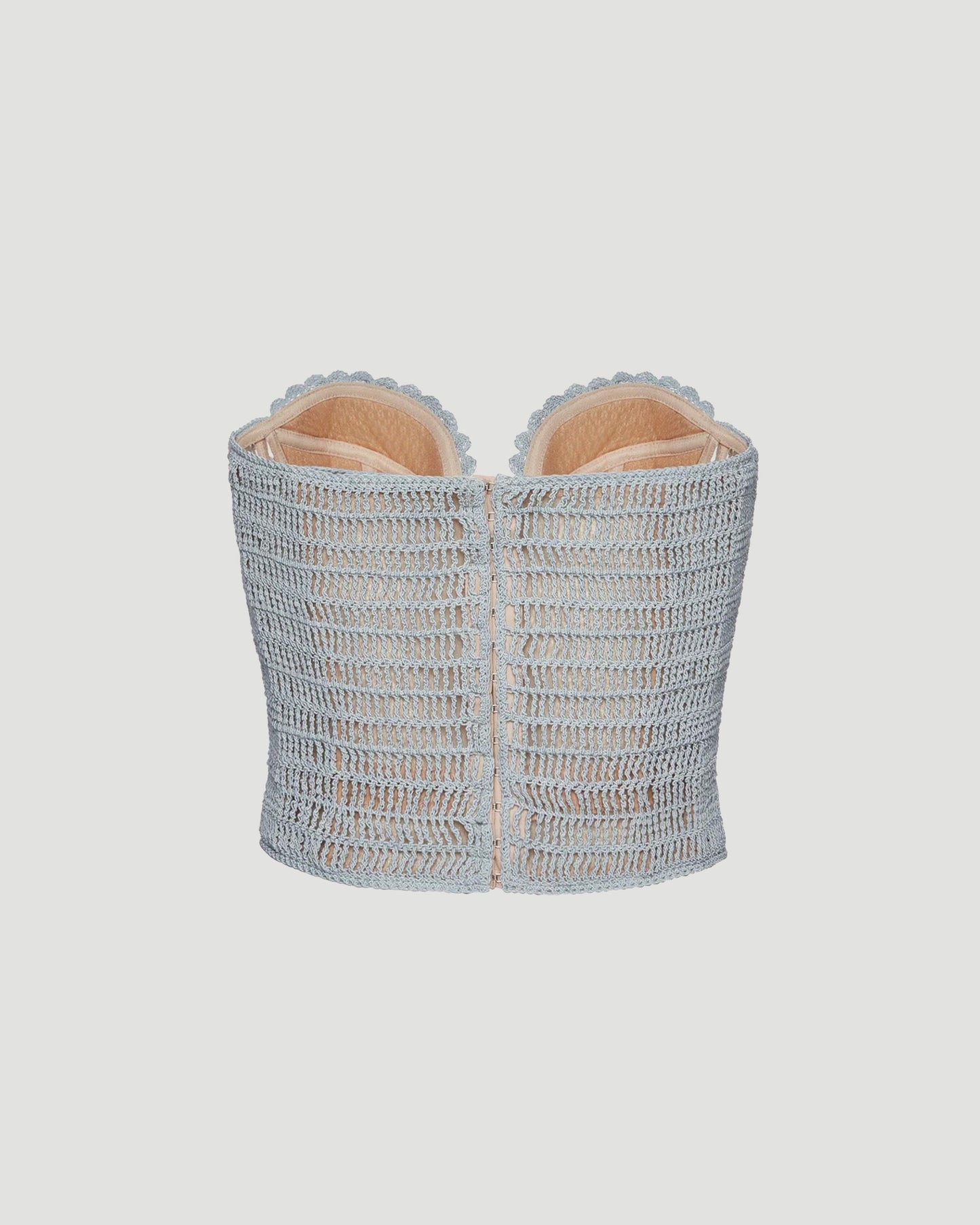Crochet bustier top in light blue