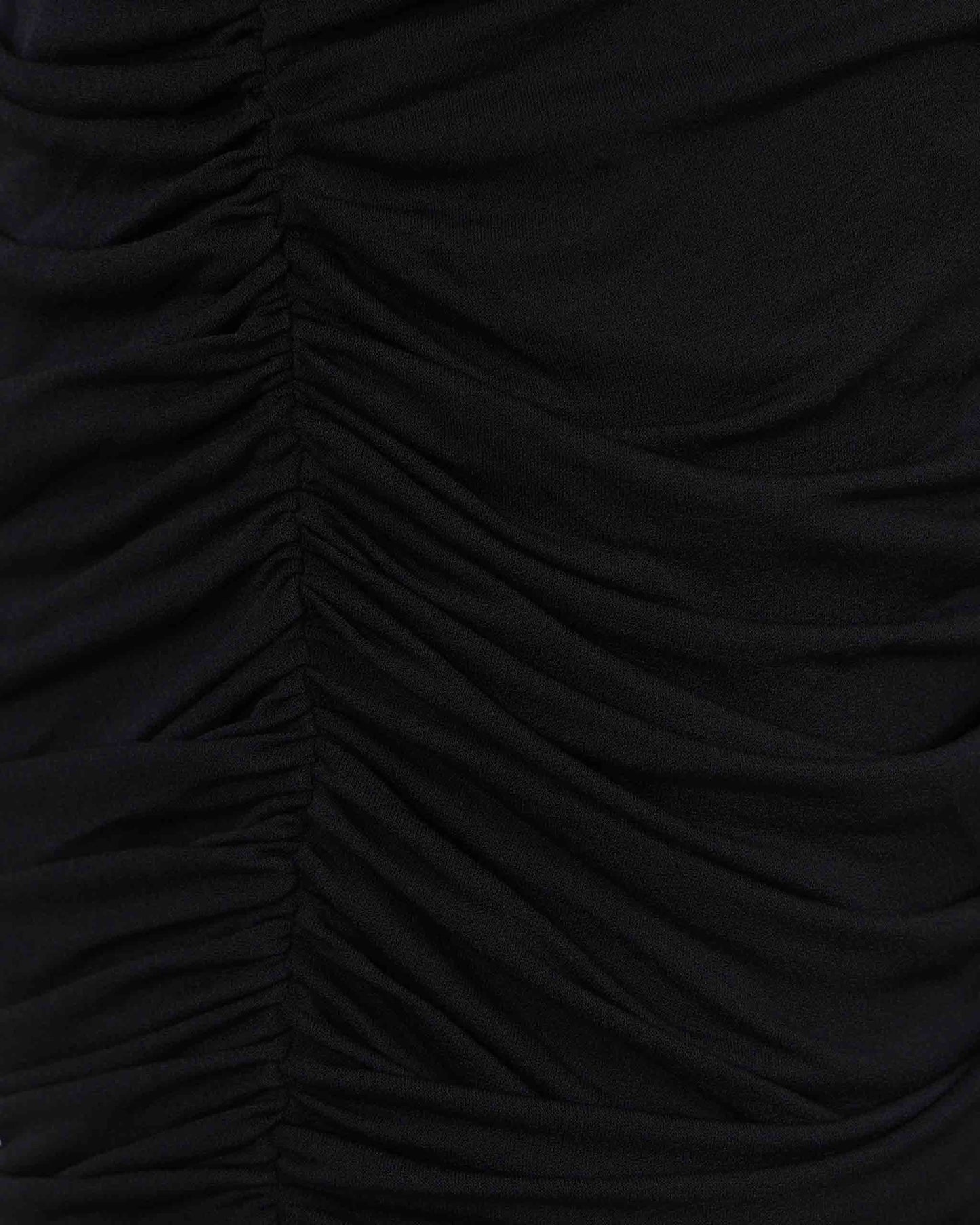 V-Neck Draped Mini Dress in Black