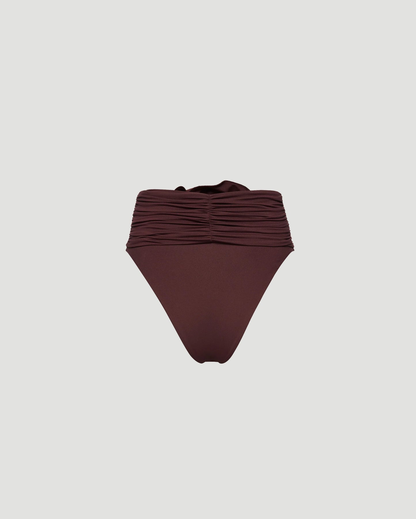 High-Waisted Floral Appliqué Swim Bottom in Brown