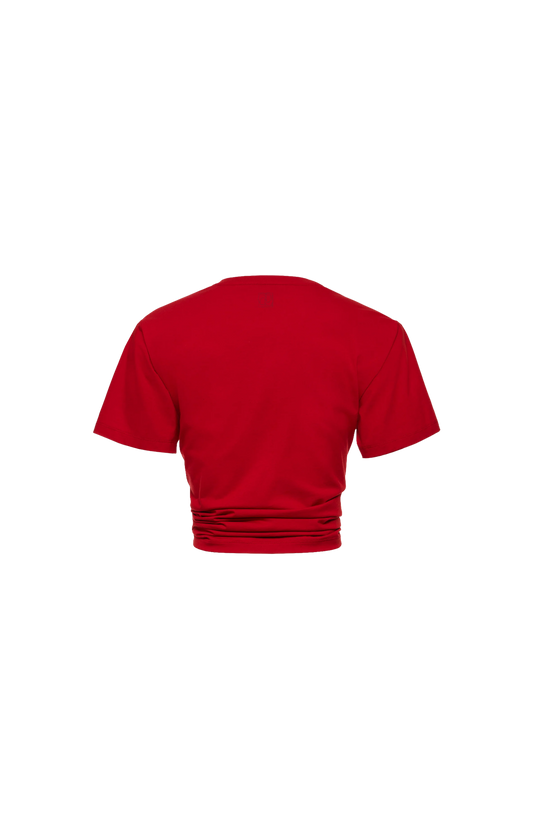 Knotted T-Shirt in Red