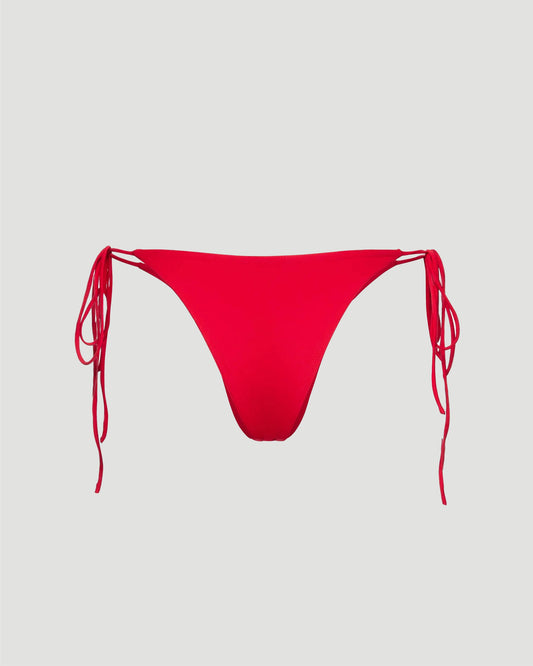 String Tie Swim Bottom in Red