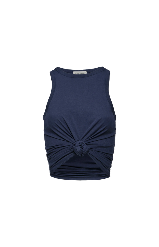 Knotted Tank Top in Navy