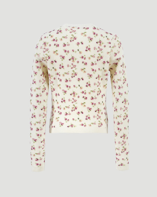Floral Cardigan in Cream
