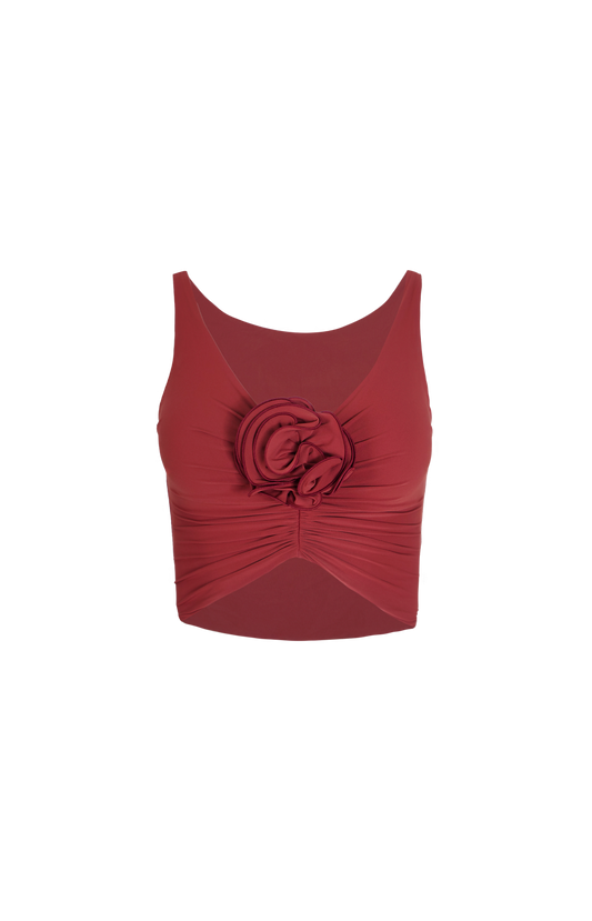 Floral-Appliqué Swim Top