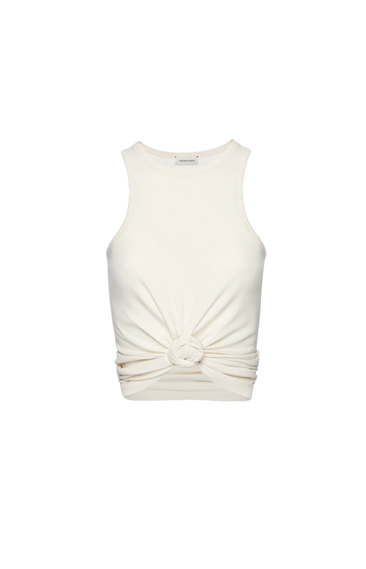 Knotted Tank Top in Cream