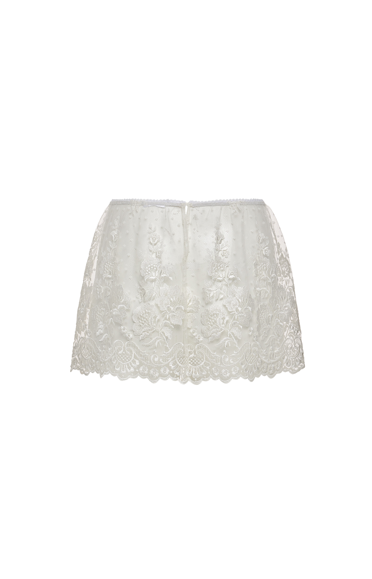 Embroidered Mini Skirt in White
