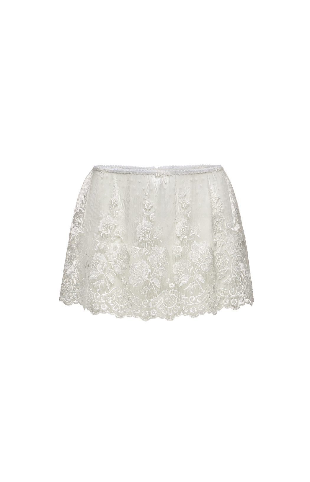 Embroidered Mini Skirt in White