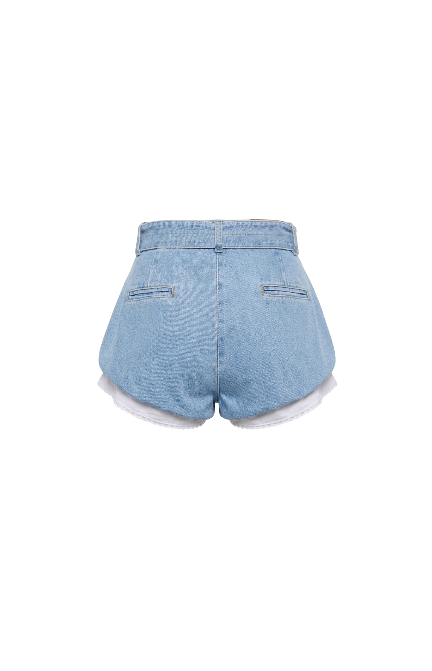 Belted Denim Shorts