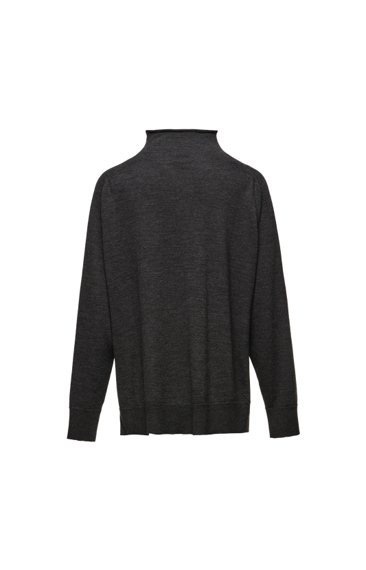 Knot Detail Wool Sweater in Grey