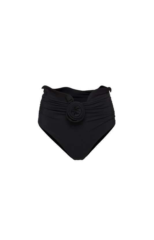 Sculpted Waist Swim Bottom in Black