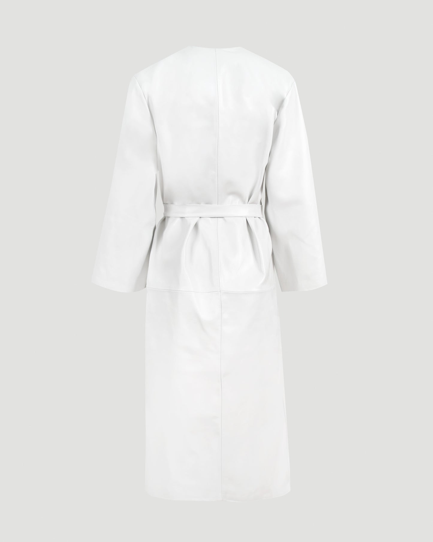 Leather Coat in White