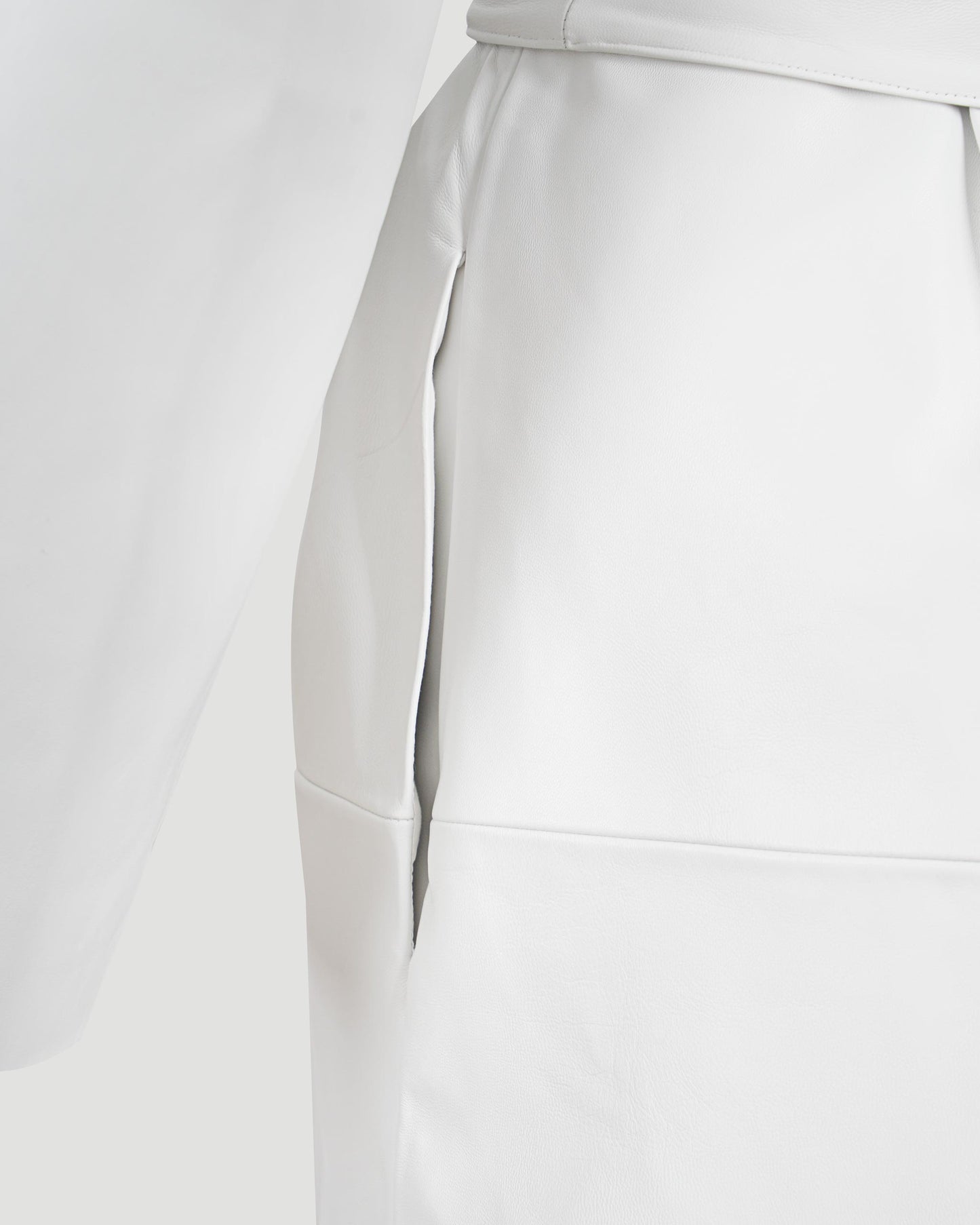 Leather Coat in White