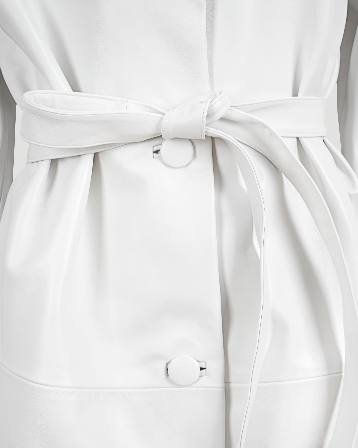 Leather Coat in White