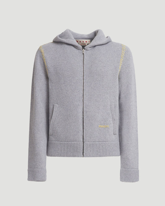 Grey Wool-Cashmere Cardigan