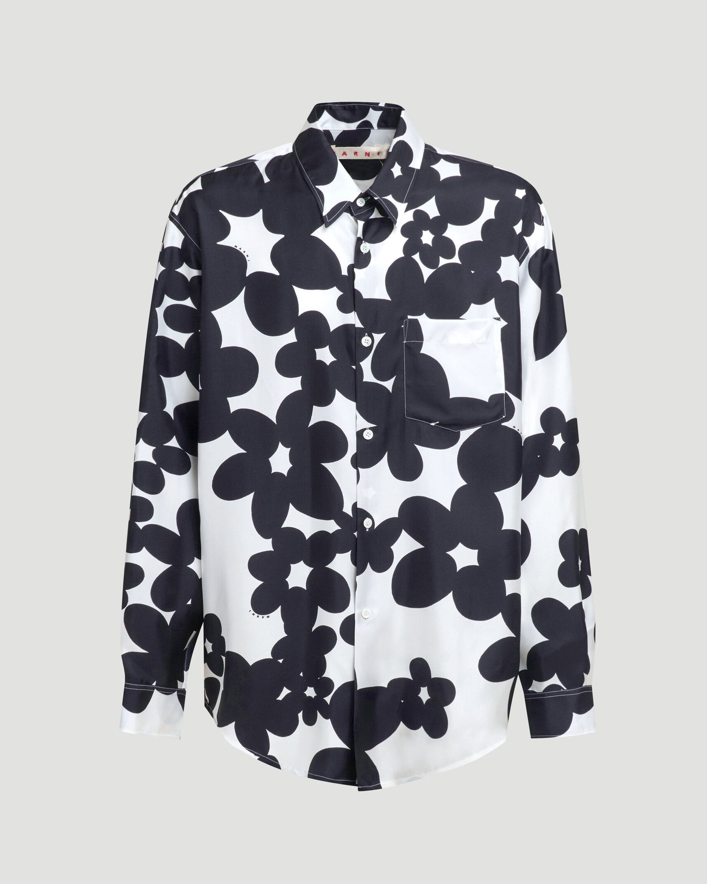Black and White Shirt With Dillies Print