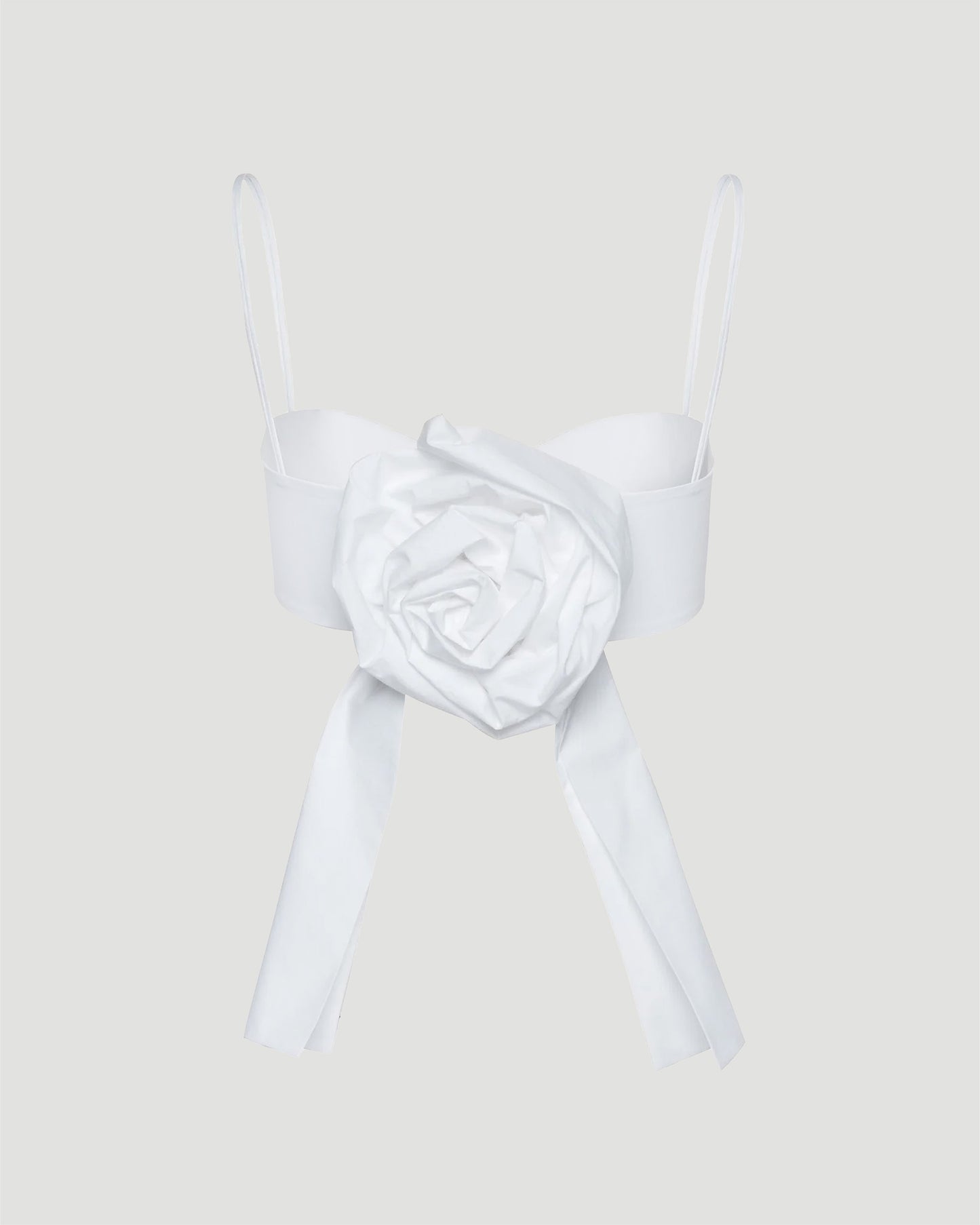 Rose sweetheart bra top in white