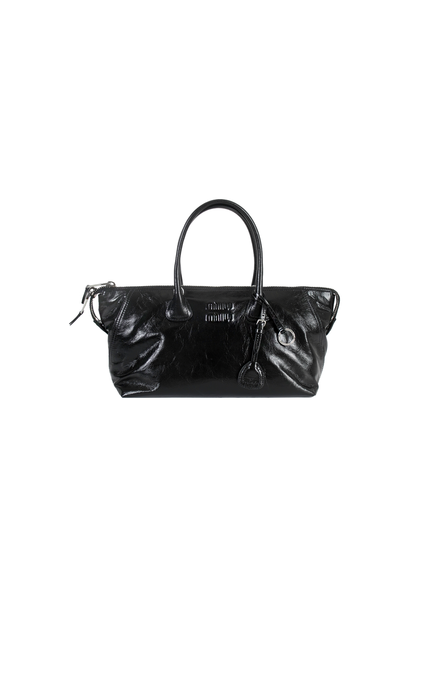 Black Shiny Leather Bag