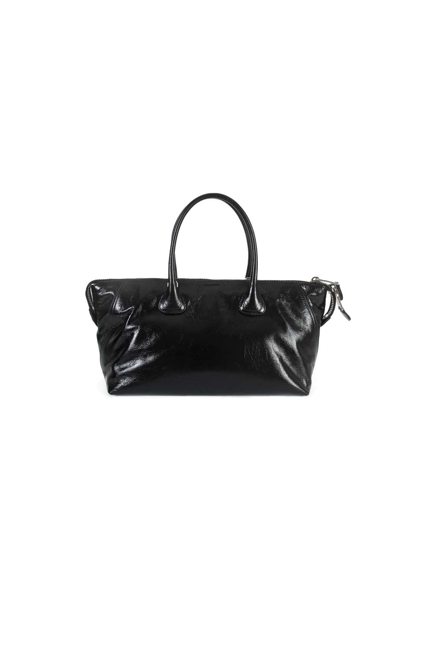 Black Shiny Leather Bag