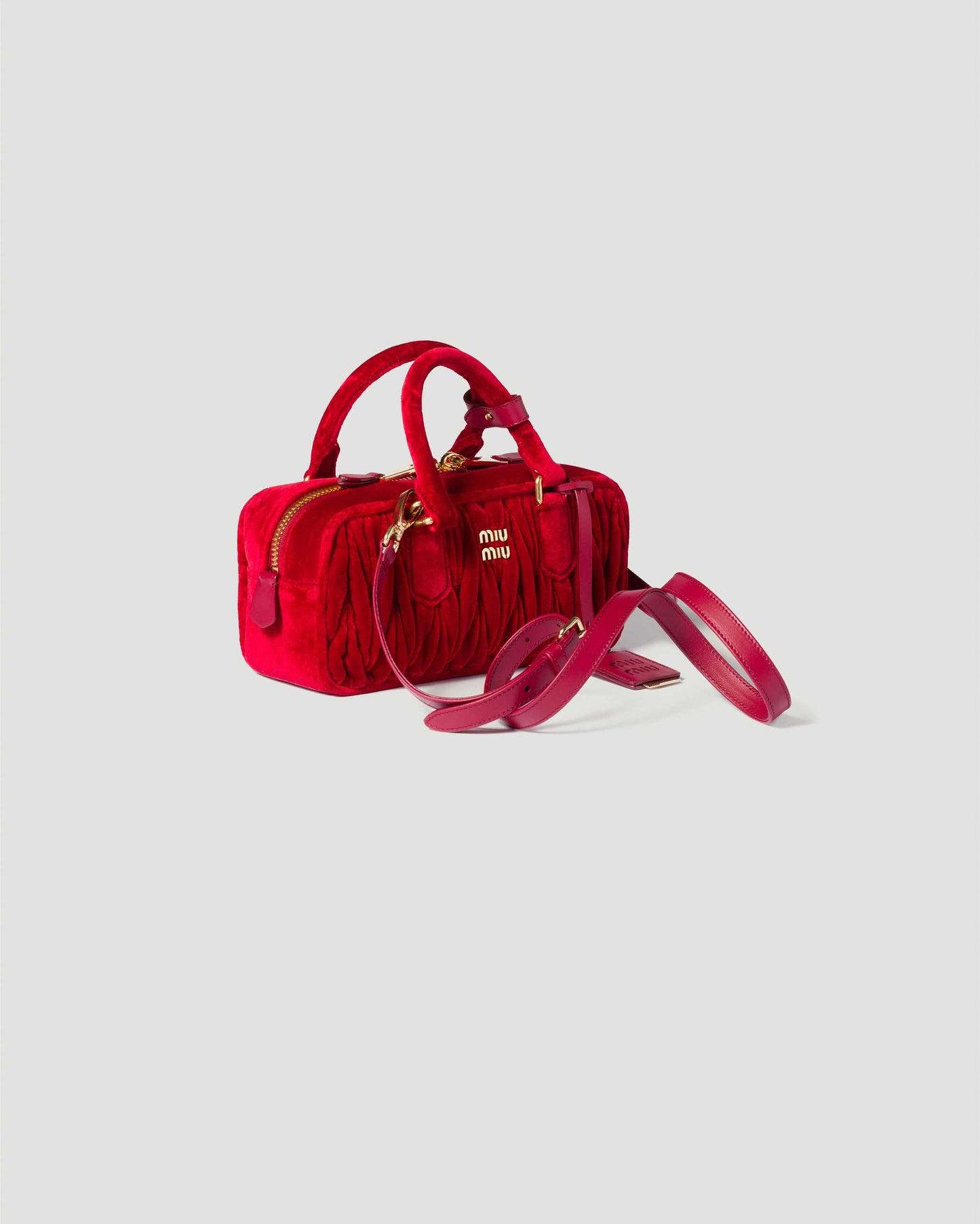 Red Quilted Velvet Arcadie Bag