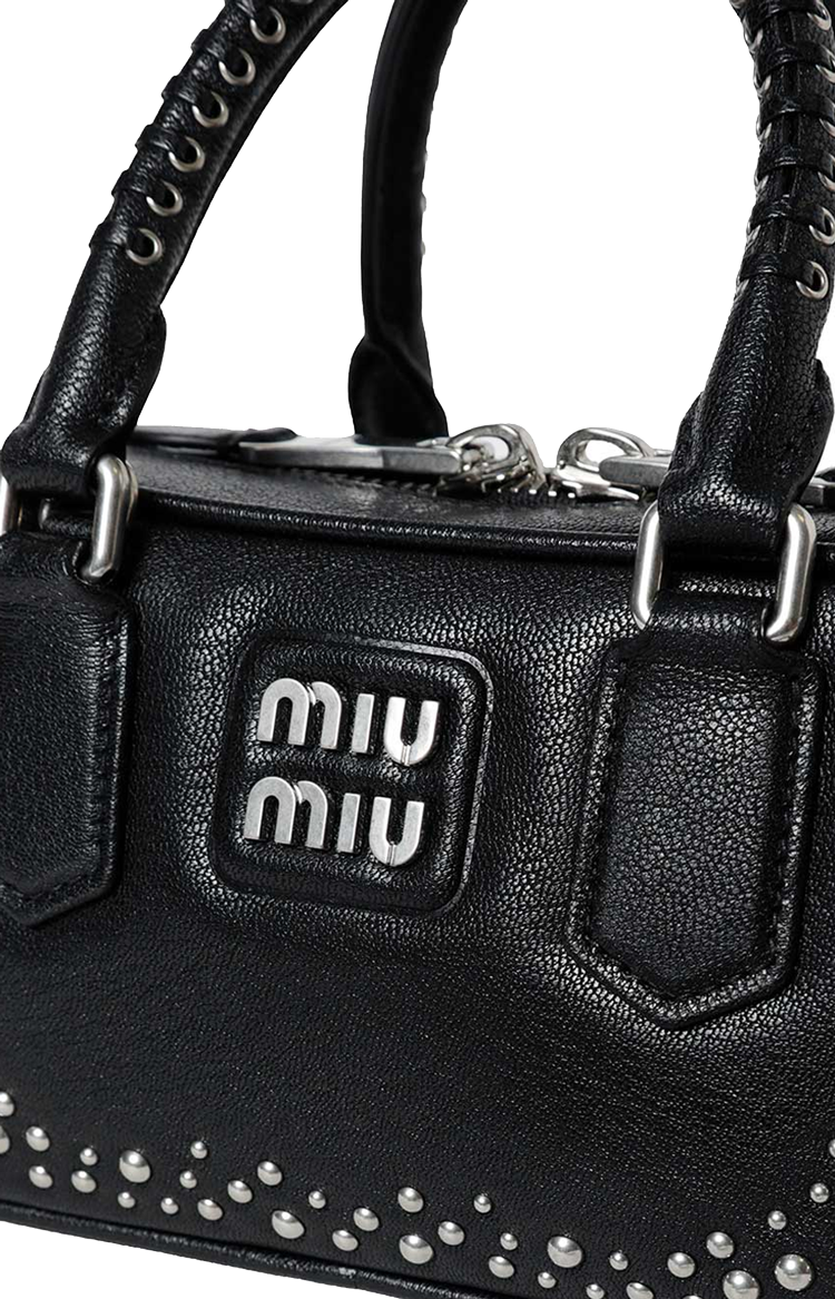 Miu Miu Arcadie Studded Leather Bag in Black — product photo 4