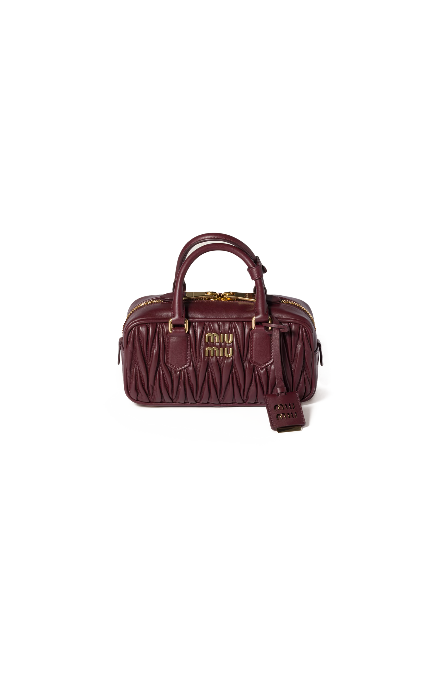 Arcadie Matelassé Nappa Leather Bag in Burgundy