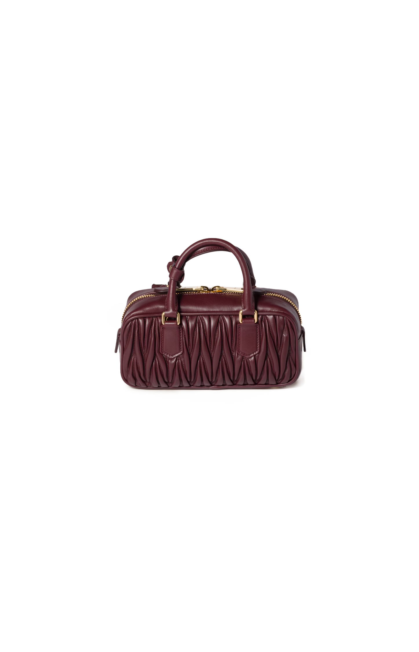 Arcadie Matelassé Nappa Leather Bag in Burgundy