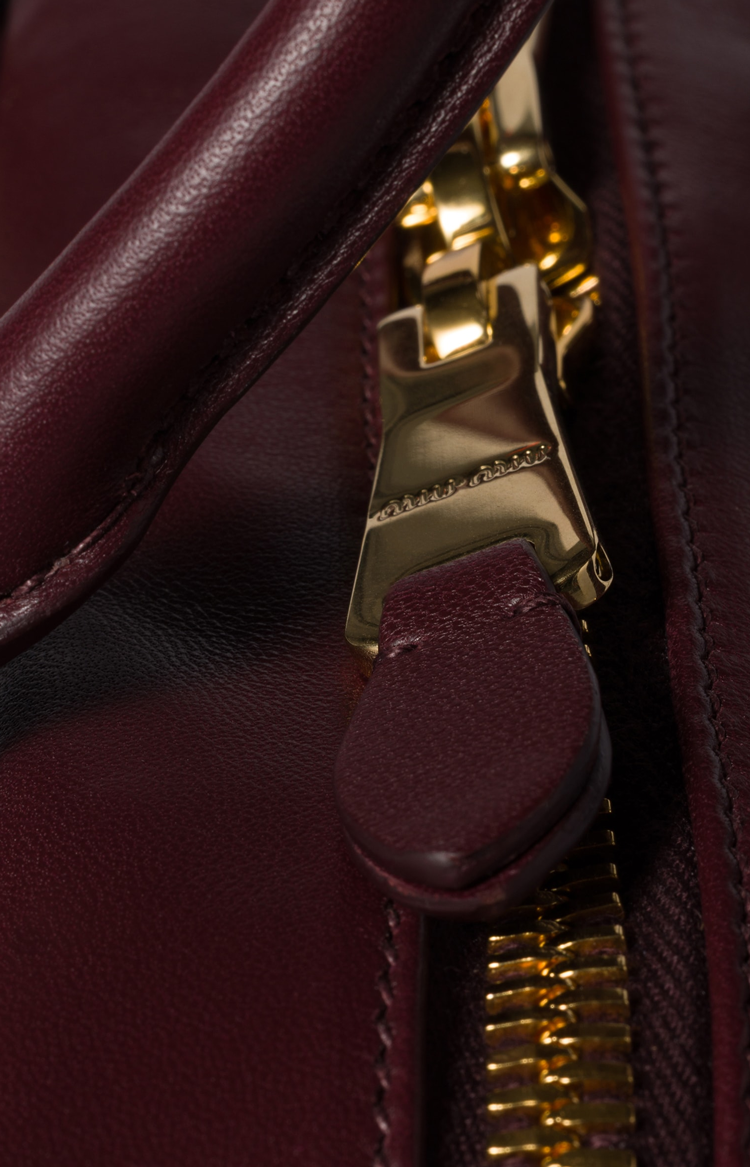 Arcadie Matelassé Nappa Leather Bag in Burgundy