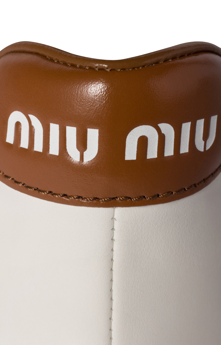 White/Cognac Leather Sneakers