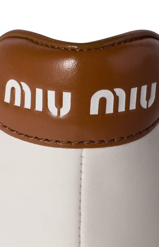 White/Cognac Leather Sneakers