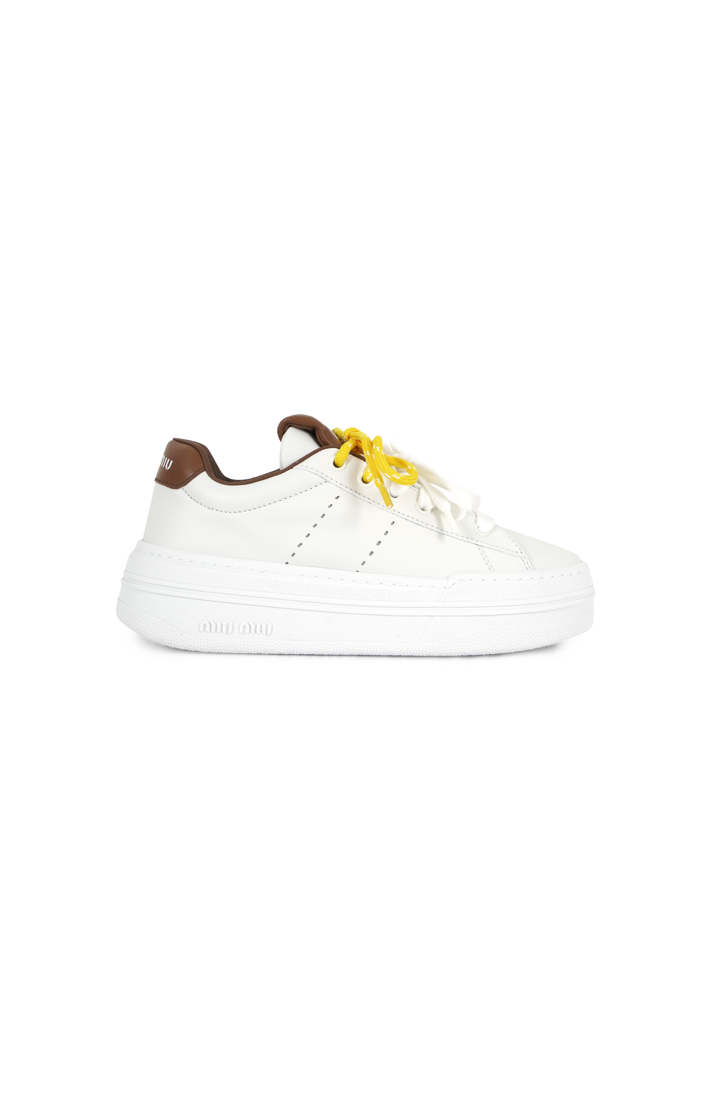 White/Cognac Leather Sneakers