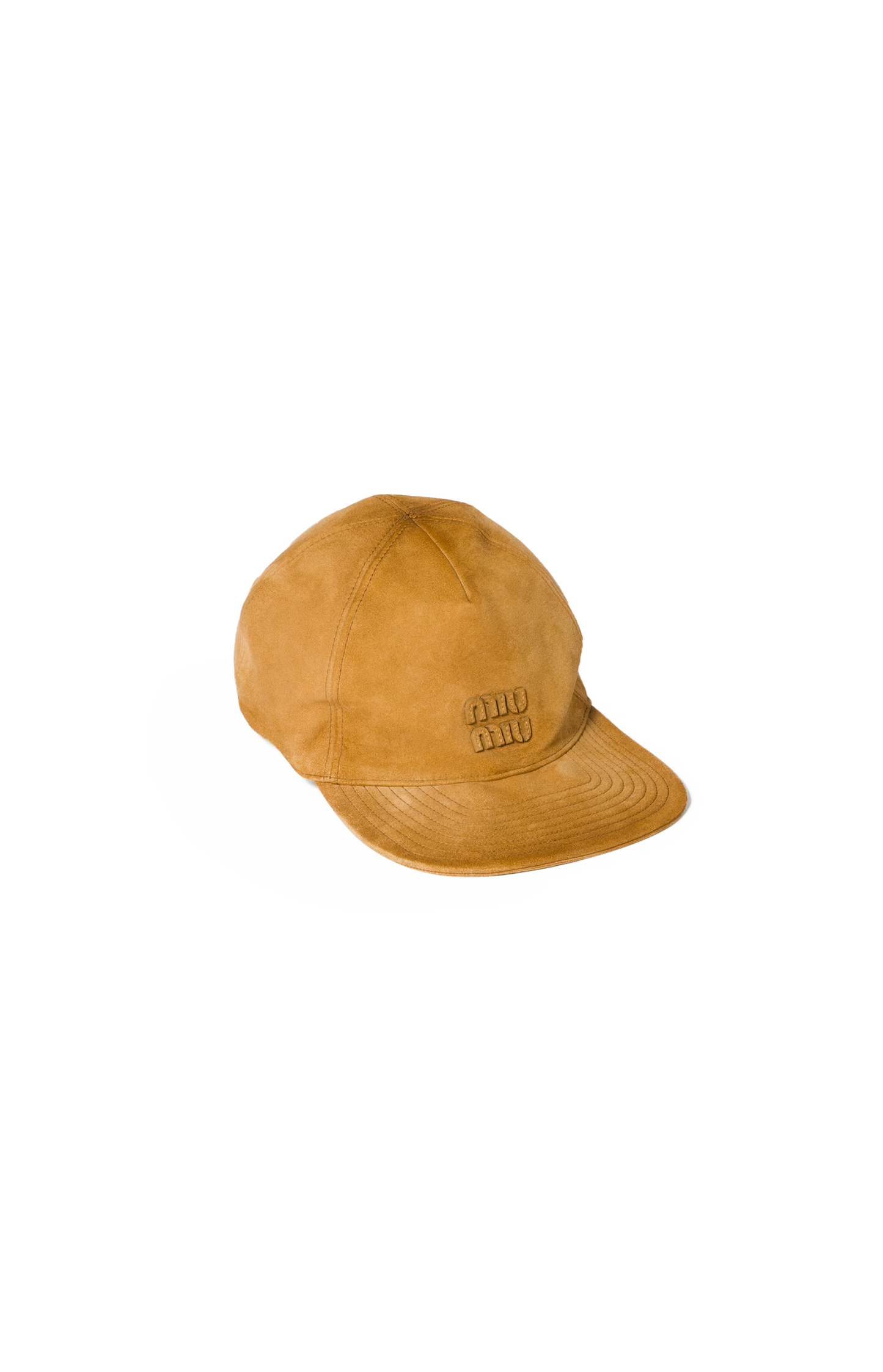 Suede Baseball Cap in Honey