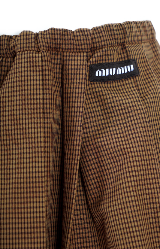 Mini pleated skirt with gingham check