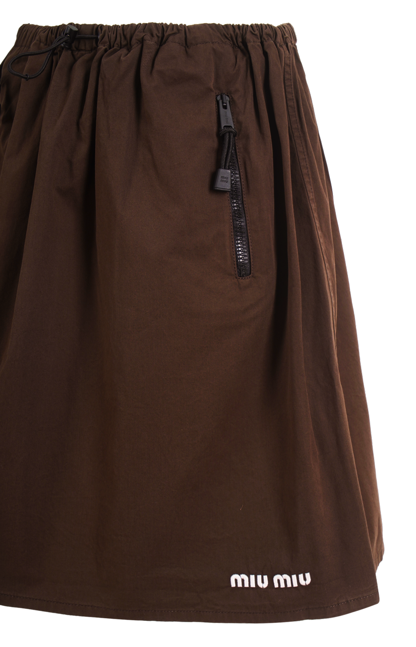 Washed Gabardine Skirt in Ebony