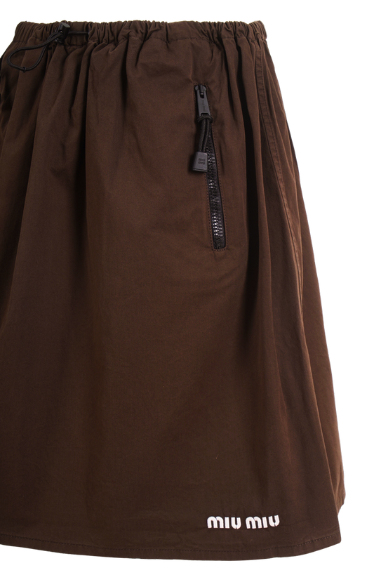 Washed Gabardine Skirt in Ebony