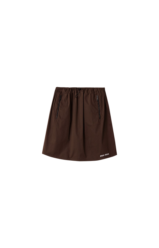 Washed Gabardine Skirt in Ebony
