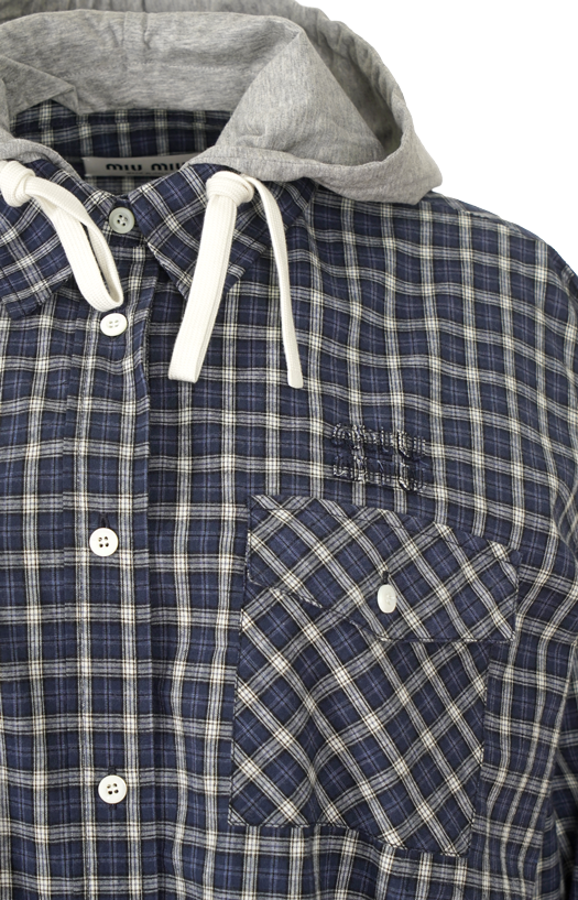 Checked Hooded Shirt
