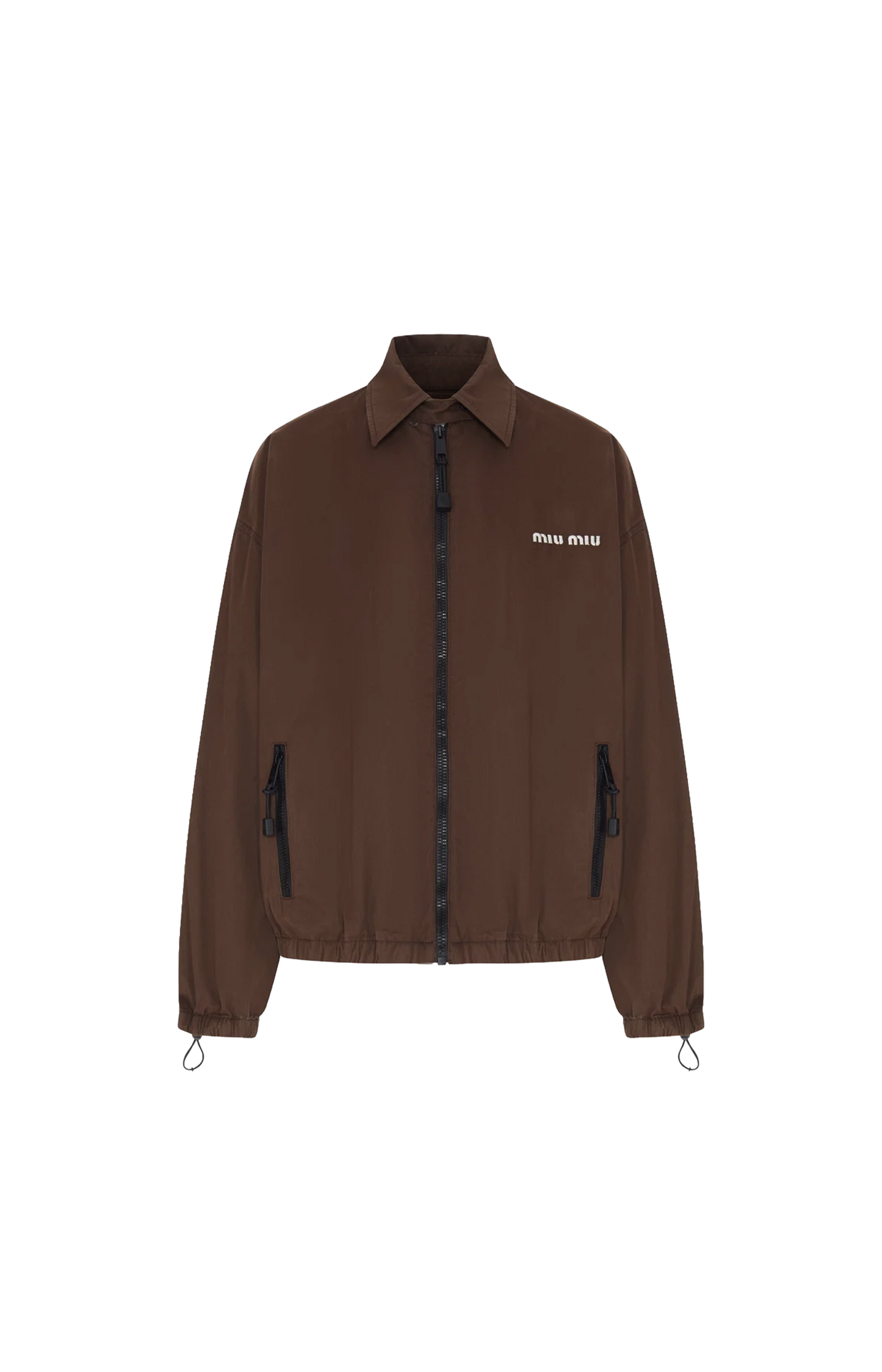 Washed Gabardine Blouson Jacket in Ebony