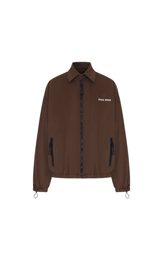 Washed Gabardine Blouson Jacket in Ebony