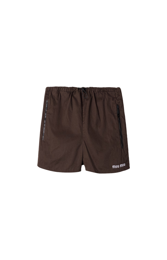 Washed Gabardine Shorts in Ebony