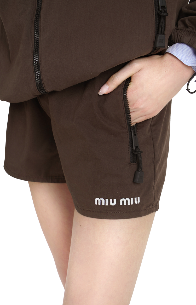 Washed Gabardine Shorts in Ebony