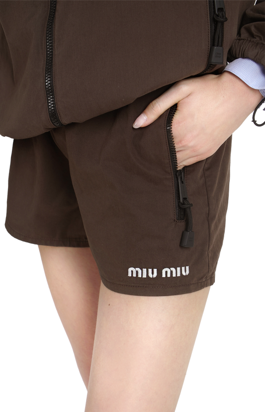 Washed Gabardine Shorts in Ebony