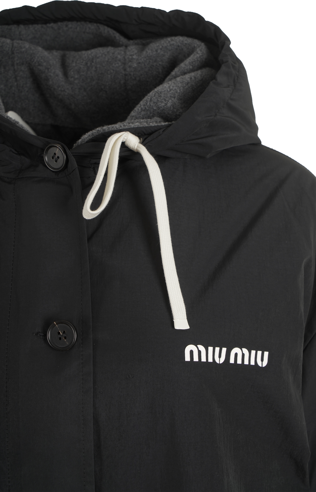 Single-Breasted Pongé and Fleece Caban Jacket
