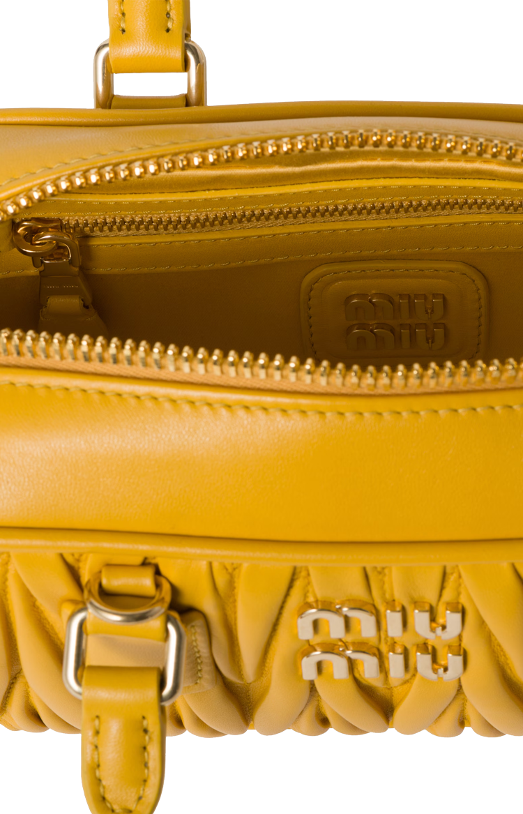 Miu Miu Arcadie Matelassé Nappa Leather Bag in Sunny Yellow — product photo 5
