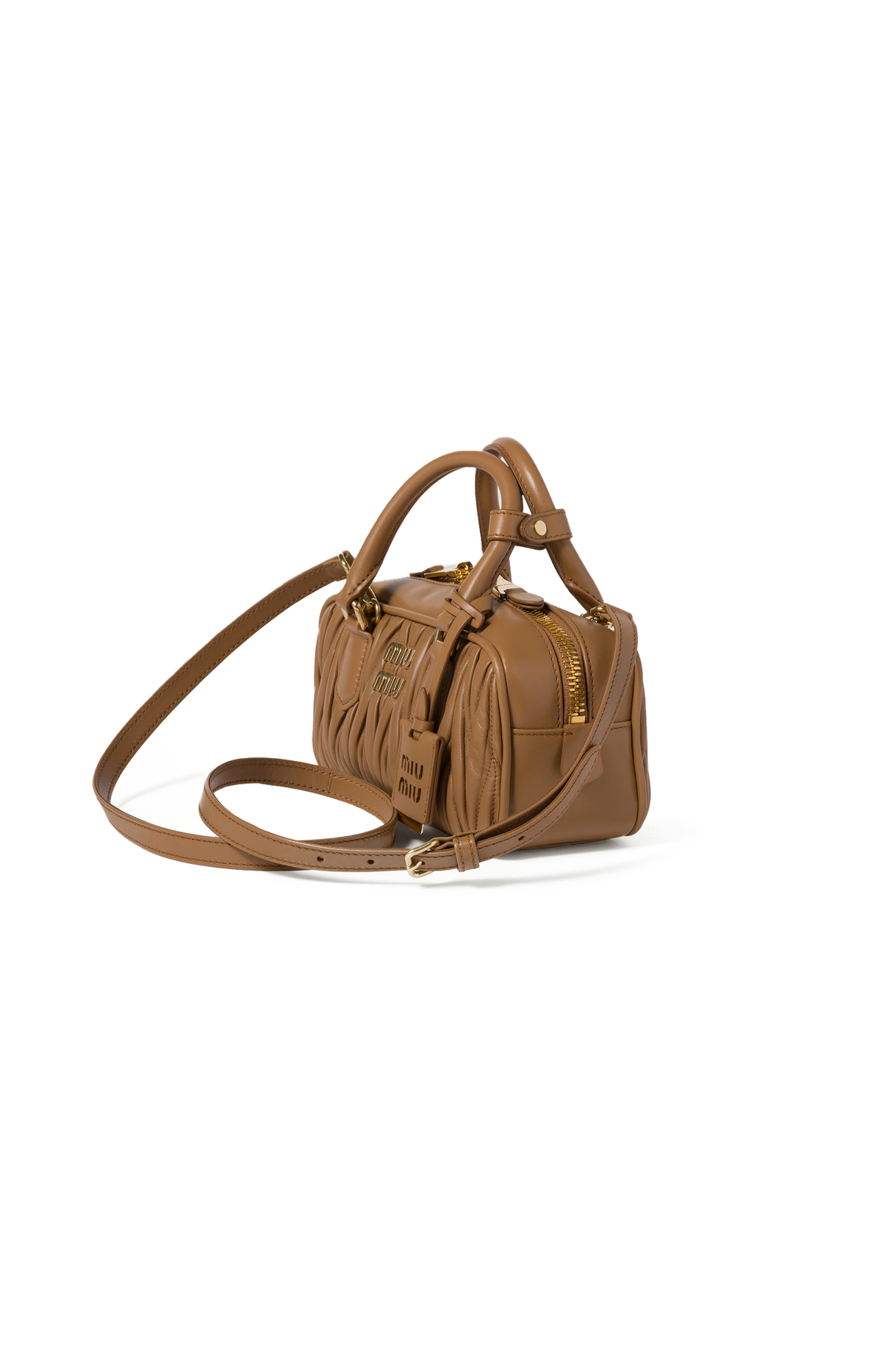 Miu Miu Arcadie Matelassé Nappa Leather Bag in Caramel — product photo 3