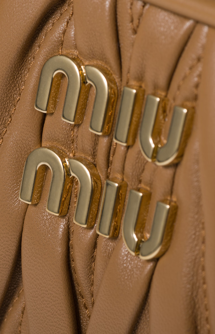 Miu Miu Arcadie Matelassé Nappa Leather Bag in Caramel — product photo 5