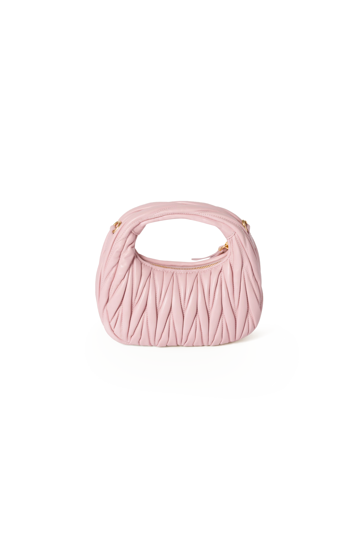 Miu Miu Wander Matelassé Nappa Leather Hobo Mini-Bag in Alabaster Pink — product photo 3