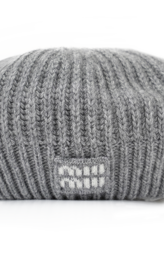 Logo-Embroidered Ribbed-Knit Beret