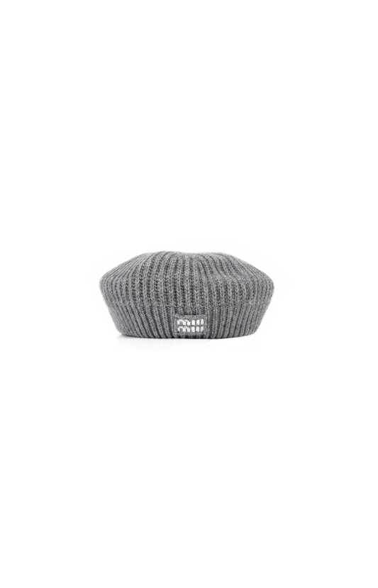 Logo-Embroidered Ribbed-Knit Beret