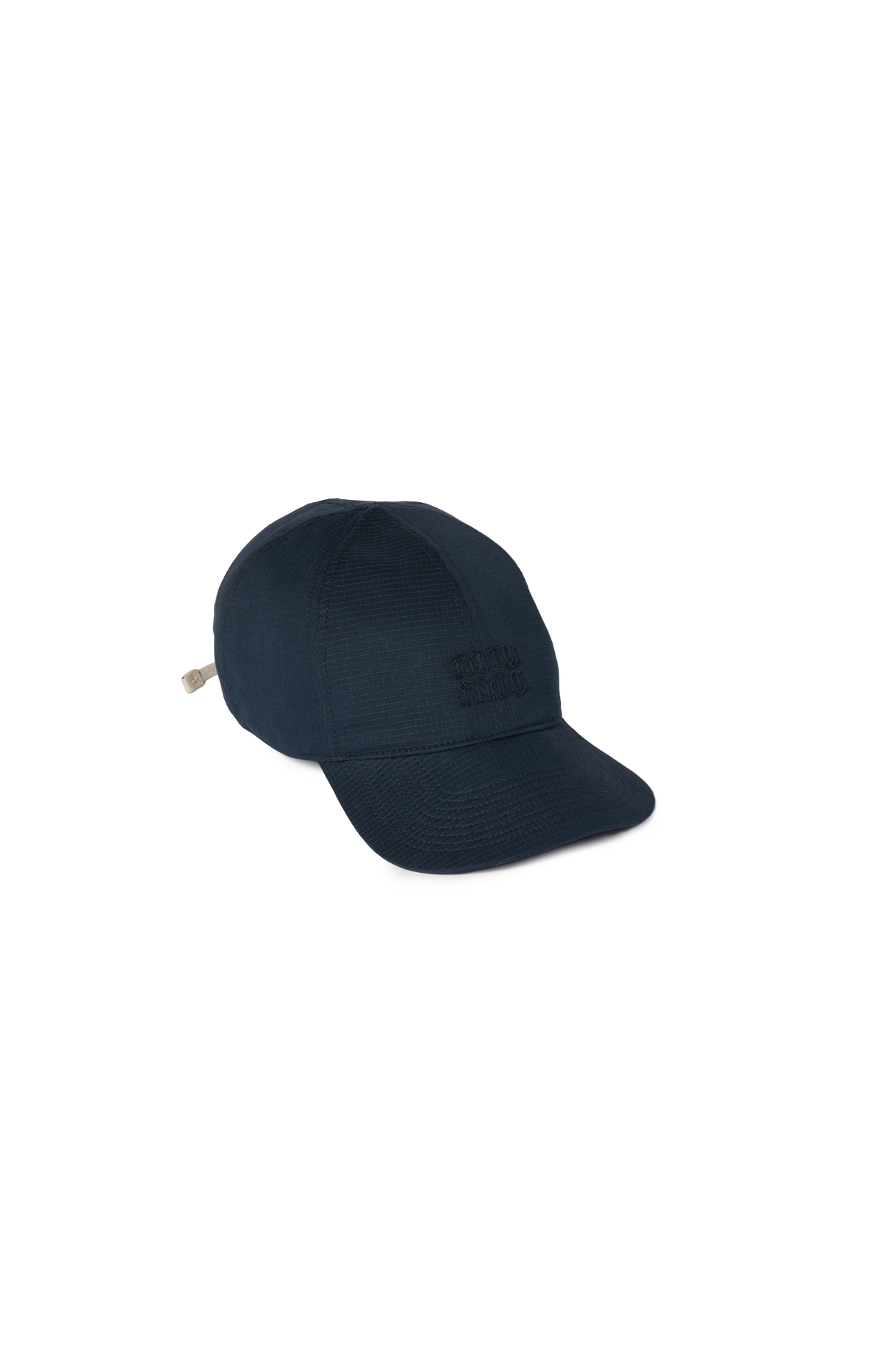 Miu Miu Cotton Baseball Cap in Navy — front view