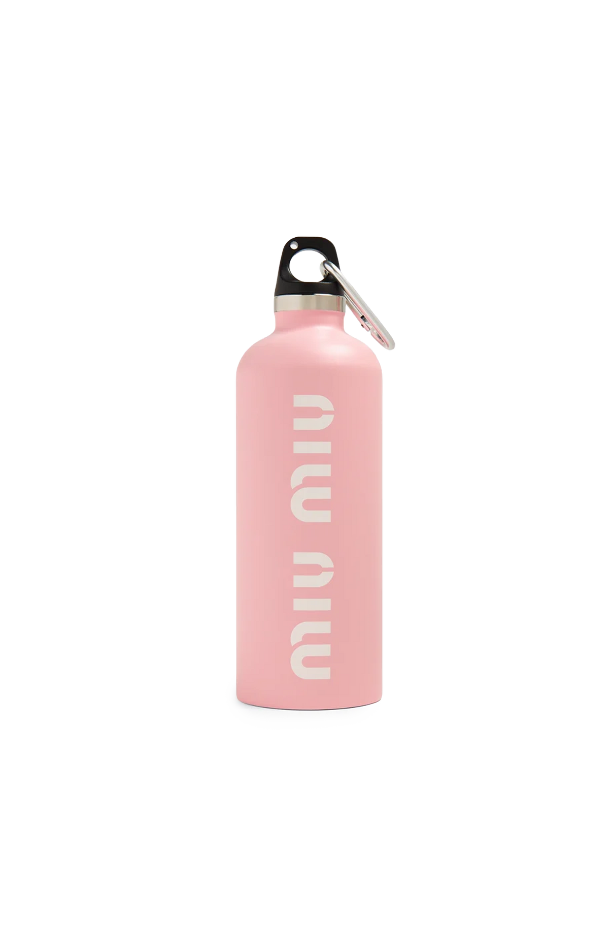 Miu Miu Stainless Steel Water Bottle in Pink — front view